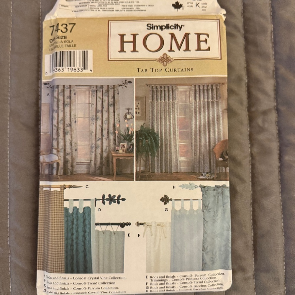 SIMPLICITY CURTAIN PATTERN, 7437